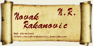 Novak Rakanović vizit kartica